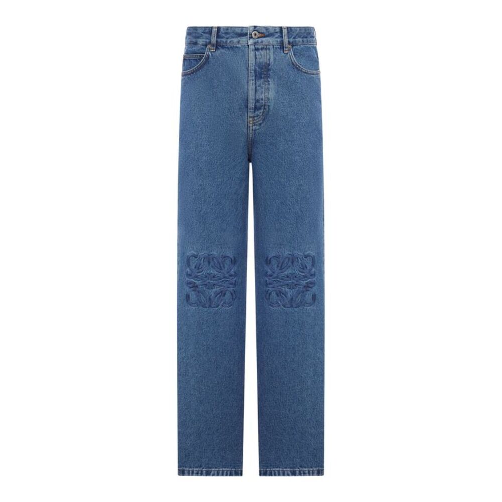 Loewe Men Baggy Anagram Denim Jeans